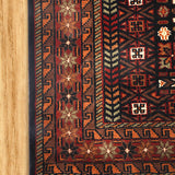 Yulduz - Hand Knotted Wool Rug In Navy Blue/ Rust