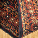 Yulduz - Hand Knotted Wool Rug In Navy Blue/ Rust
