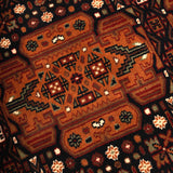 Yulduz - Hand Knotted Wool Rug In Navy Blue/ Rust