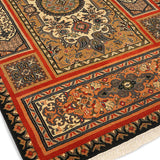 Anara - Hand Knotted Wool Rug In  Navy Blue/ Orange