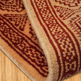 Kilimdar - Hand Knotted Wool Rug In Beige/ Brick Red