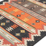 Urmi - Hand Woven Jute Rug In Black/Orange