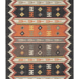 Urmi - Hand Woven Jute Rug In Black/Orange