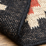 Urmi - Hand Woven Jute Rug In Black/Orange