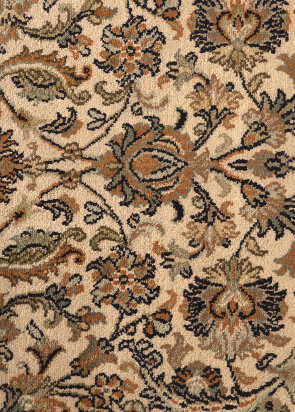 Gulshaan - Hand Knotted Silk Rug In Cream/ Mushroom
