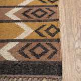Asfar - Hand Woven Jute Rug In Brown/Mustard