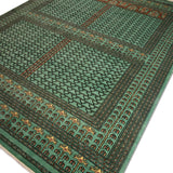 Nishaan - Hand Knotted Wool Rug In Aqua Blue/Black