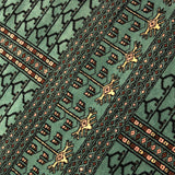 Nishaan - Hand Knotted Wool Rug In Aqua Blue/Black