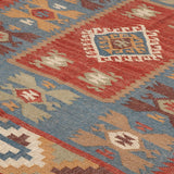 Jazba - Hand Woven Jute Rug In Red/Light Blue
