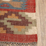 Jazba - Hand Woven Jute Rug In Red/Light Blue