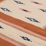 Balkan - Hand Woven Cotton Rug In Beige /Rust