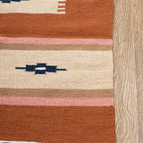 Balkan - Hand Woven Cotton Rug In Beige /Rust