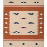 Balkan - Hand Woven Cotton Rug In Beige /Rust