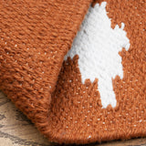 Balkan - Hand Woven Cotton Rug In Beige /Rust