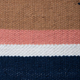 Raqs - Hand Woven Cotton Rug In Brown/Navy Blue