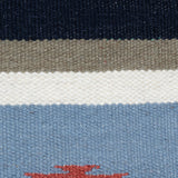 Sitara - Hand Woven Cotton Rug In  Light Blue/Navy Blue