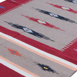 Savana - Hand Woven Cotton Rug In Maroon/Light Brown