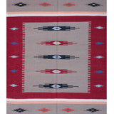 Savana - Hand Woven Cotton Rug In Maroon/Light Brown