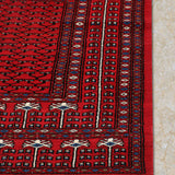 Nayyara - Hand Knotted Wool Rug in Ribbon Red/Black