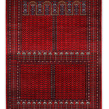 Nayyara - Hand Knotted Wool Rug in Ribbon Red/Black