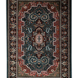 Naviraa - Hand Knotted Wool Rug in Cobalt Blue/ Navy Blue