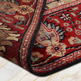 Shazaan - Hand Knotted Wool Rug In Navy Blue/ Maroon