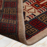 Yasmeen - Hand Knotted Wool Rug in Beige/Maroon