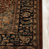 Zahiraa - Hand Knotted Wool Rug in Brown/Navy blue