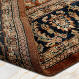 Zahiraa - Hand Knotted Wool Rug in Brown/Navy blue