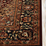 Marvella - Hand Knotted Wool Rug in Maroon /Navy Blue