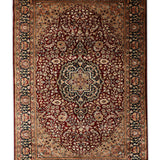 Marvella - Hand Knotted Wool Rug in Maroon /Navy Blue