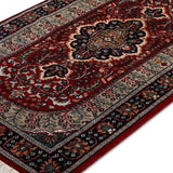 Rishaanah - Hand Knotted Wool Rug in Maroon/Blue