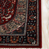 Rishaanah - Hand Knotted Wool Rug in Maroon/Blue