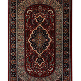 Rishaanah - Hand Knotted Wool Rug in Maroon/Blue