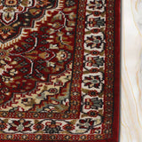 Rishara - Hand Knotted Wool Rug in Red/Cream