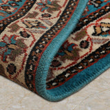 Kashavara - Hand Knotted Wool Rug in Turquoise Blue/Beige