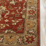 Roshanara - Hand Tufted Wool Rug in Rust/Sage Green