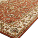 Shadab - Hand Tufted Wool Rug in Rust/Cream