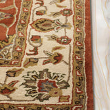 Shadab - Hand Tufted Wool Rug in Rust/Cream