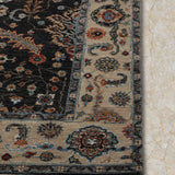 Azura - Hand Knotted Wool Rug in Navy Blue/Grey