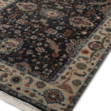 Azura - Hand Knotted Wool Rug in Navy Blue/Grey