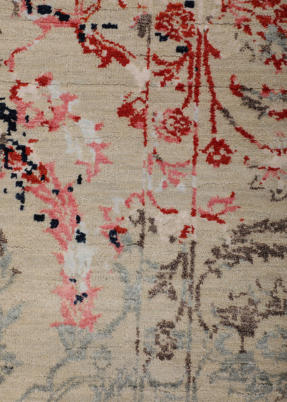 Sora - Hand Knotted Wool Rug In Cream/Blue