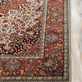 Zhaleh - Hand Knotted Silk Rug In Rust/Cream