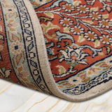 Zhaleh - Hand Knotted Silk Rug In Rust/Cream