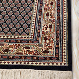 Farzin - Hand Knotted Wool Rug In Navy Blue/Cream