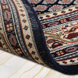 Farzin - Hand Knotted Wool Rug In Navy Blue/Cream