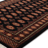 Leyla - Handknotted Wool Rug in Dark Blue/Peach