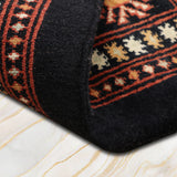 Leyla - Handknotted Wool Rug in Dark Blue/Peach