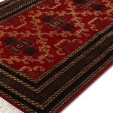 Tamineh - Hand Knotted Wool Rug In Crimson Red/Brown