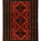 Tamineh - Hand Knotted Wool Rug In Crimson Red/Brown